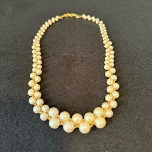 Elegant Faux Pearl Gold Tone Braided‎ Necklace Bridal Wedding Jewelry
